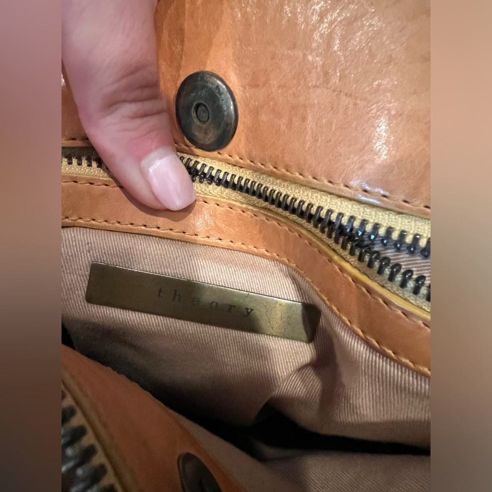 Theory bag 350 retail mustard yellow Multiple pockets HOST PICK - Picture 10 of 14